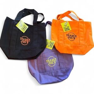 Trader Joe's Bright Orange Canvas Tote Bag